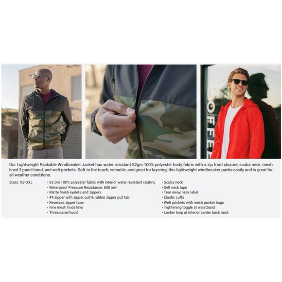 Wu Tang Clan (Camouflage) Unisex Lightweight Windbreaker Full-Zip Jacket - Picture 13 of 15